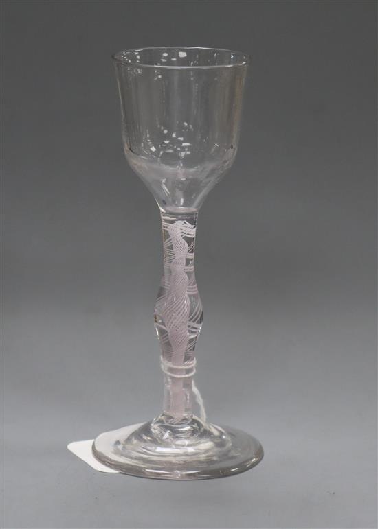 An 18th century air twist stem glass